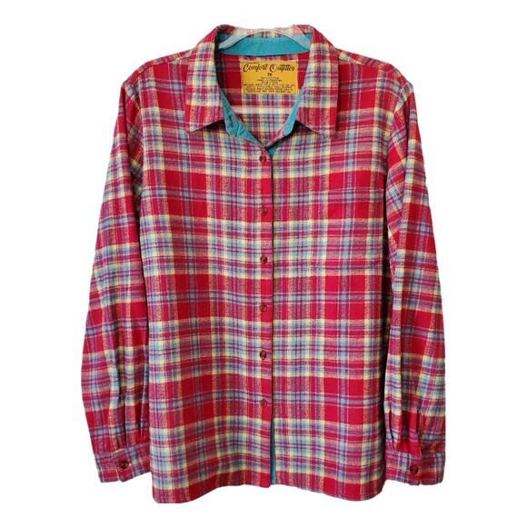 Comfort Outfitter Tops - Women Comfort Outfitters Flannel Plaid Shirt XL Preppy Fall Outdoors Shacket